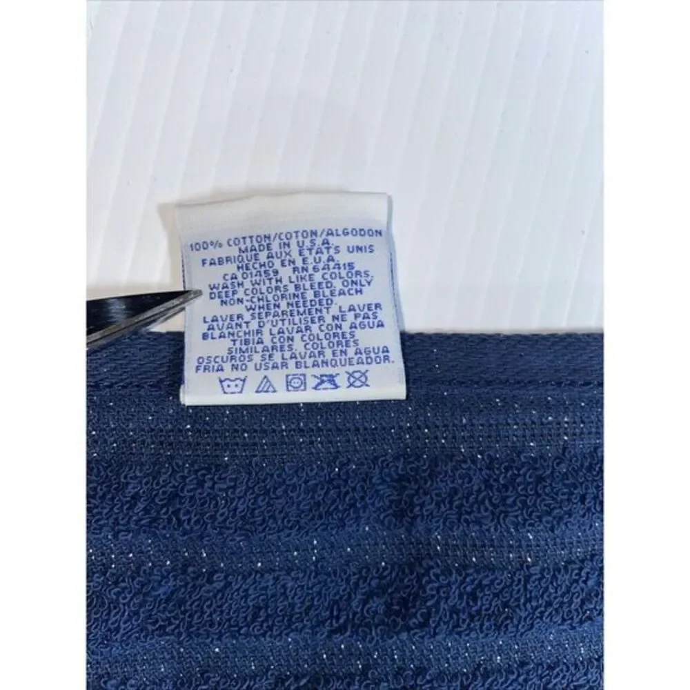 Vtg. Santens Christmas Embroidered‎ Snowflake Blue Towel NWT 16x26
